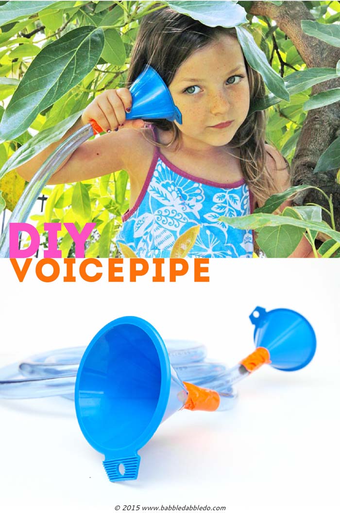 Instead of the 'ol cup and string try making a telephone out of tubing and funnels. Simple engineering project for kids exploring the sense of sound.