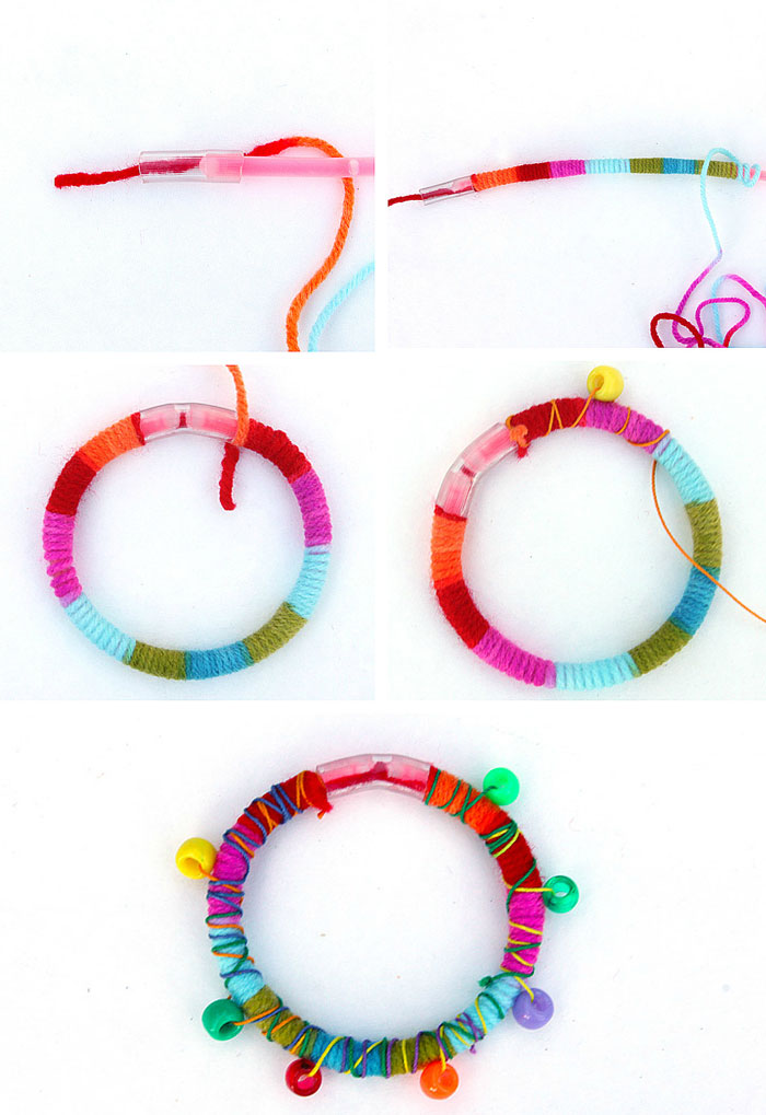 Instead of throwing used glow sticks in the trash upcycle them into fancy diy bracelets; no one will ever guess there is an old glow stick underneath!