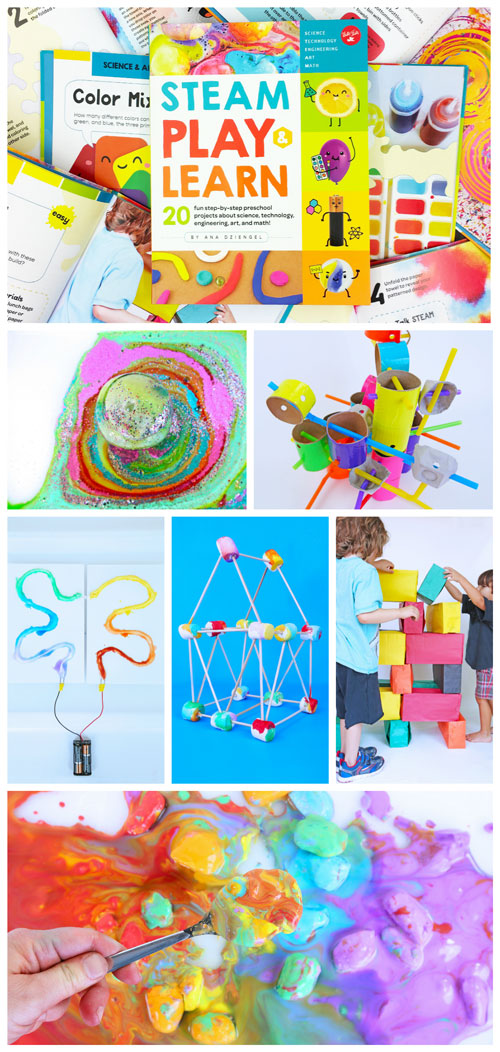 STEAM Play & Learn is a new kids activity book with 20 hands-on projects geared towards preschool aged children and beyond.